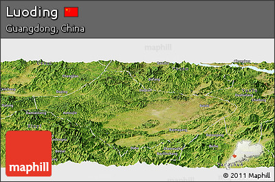 Satellite Panoramic Map of Luoding