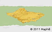 Savanna Style Panoramic Map of Luoding, single color outside