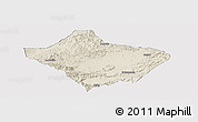 Shaded Relief Panoramic Map of Luoding, cropped outside