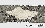 Shaded Relief Panoramic Map of Luoding, darken