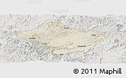 Shaded Relief Panoramic Map of Luoding, lighten, semi-desaturated