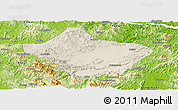 Shaded Relief Panoramic Map of Luoding, physical outside