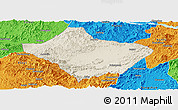 Shaded Relief Panoramic Map of Luoding, political outside