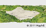 Shaded Relief Panoramic Map of Luoding, satellite outside