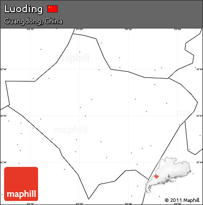 Blank Simple Map of Luoding, no labels