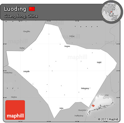 Gray Simple Map of Luoding