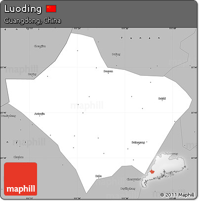 Gray Simple Map of Luoding
