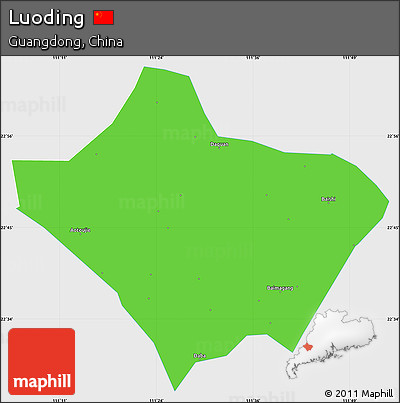 Political Simple Map of Luoding, single color outside