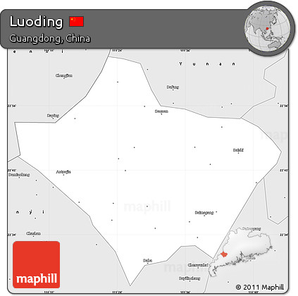 Silver Style Simple Map of Luoding