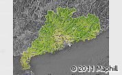 Satellite Map of Guangdong, desaturated