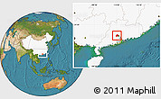 Satellite Location Map of Nanhai, highlighted country