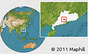 Satellite Location Map of Nanhai, highlighted parent region