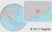 Gray Location Map of Nanxiong