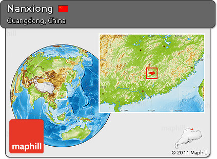 Physical Location Map of Nanxiong