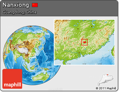 Physical Location Map of Nanxiong