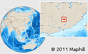 Shaded Relief Location Map of Nanxiong