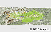 Physical Panoramic Map of Nanxiong, semi-desaturated