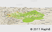 Physical Panoramic Map of Nanxiong, shaded relief outside