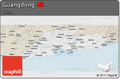 Classic Style Panoramic Map of Guangdong