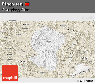 Classic Style 3D Map of Pingyuan