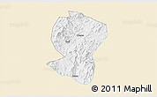 Classic Style 3D Map of Pingyuan, single color outside