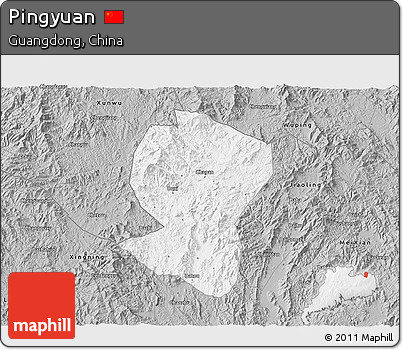 Gray 3D Map of Pingyuan