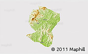 Physical 3D Map of Pingyuan, cropped outside