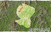 Physical 3D Map of Pingyuan, darken