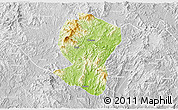 Physical 3D Map of Pingyuan, lighten, desaturated