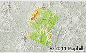 Physical 3D Map of Pingyuan, lighten, semi-desaturated