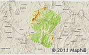 Physical 3D Map of Pingyuan, shaded relief outside