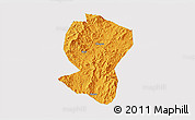 Political 3D Map of Pingyuan, cropped outside