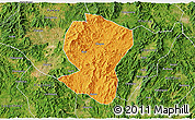 Political 3D Map of Pingyuan, satellite outside