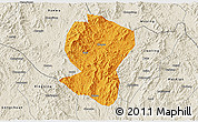 Political 3D Map of Pingyuan, shaded relief outside