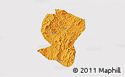 Political 3D Map of Pingyuan, single color outside