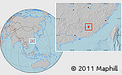 Gray Location Map of Pingyuan, hill shading