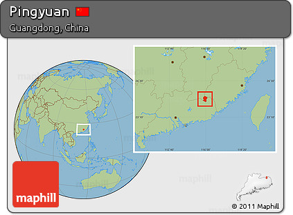 Savanna Style Location Map of Pingyuan