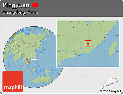 Savanna Style Location Map of Pingyuan