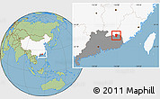 Savanna Style Location Map of Pingyuan, highlighted country, highlighted parent region