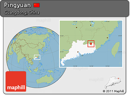 Savanna Style Location Map of Pingyuan, highlighted parent region