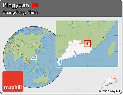 Savanna Style Location Map of Pingyuan, highlighted parent region