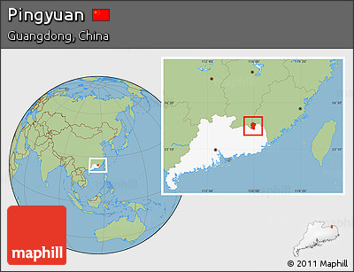 Savanna Style Location Map of Pingyuan, highlighted parent region