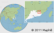 Savanna Style Location Map of Pingyuan, highlighted parent region