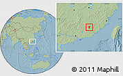 Savanna Style Location Map of Pingyuan, hill shading