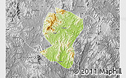 Physical Map of Pingyuan, desaturated