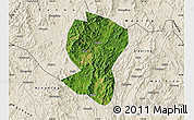 Satellite Map of Pingyuan, shaded relief outside