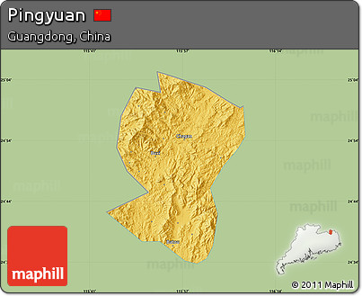 Savanna Style Map of Pingyuan, single color outside