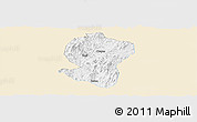 Classic Style Panoramic Map of Pingyuan, single color outside