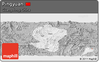 Gray Panoramic Map of Pingyuan