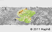 Physical Panoramic Map of Pingyuan, desaturated
